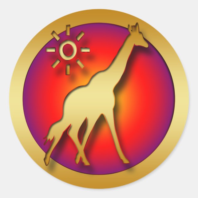 GOLDEN GIRAFFE CLASSIC ROUND STICKER (Front)