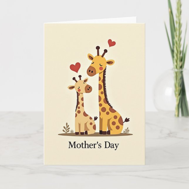 Golden Giraffe Mothers Day Card (Front)