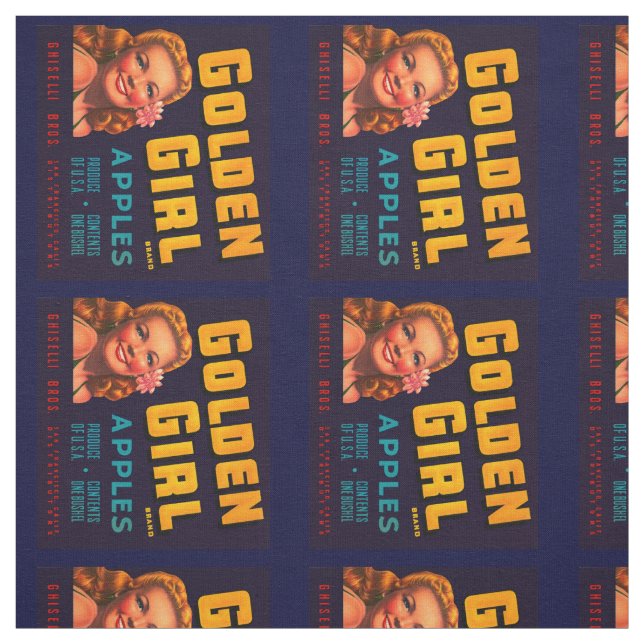 Golden Girl Apples Fabric (Swatch)