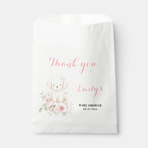 Golden Girl Baby Shower Golden Retriever Floral Favor Bag