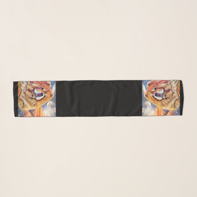 GOLDEN GIRL black Chiffon Scarf in 2 sizes (Front (Horizontal))