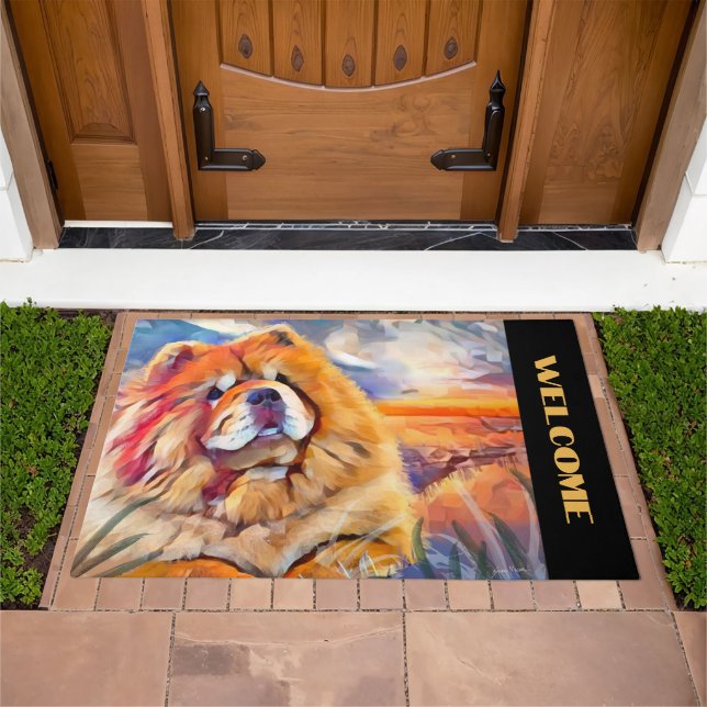 GOLDEN GIRL chow Door Mat LARGE (Outdoor)