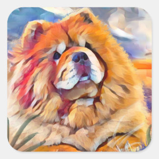 GOLDEN GIRL Chow square stickers