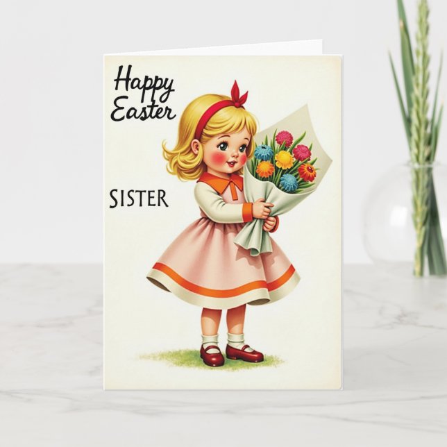 Golden Girl Floral Sister Card (Front)