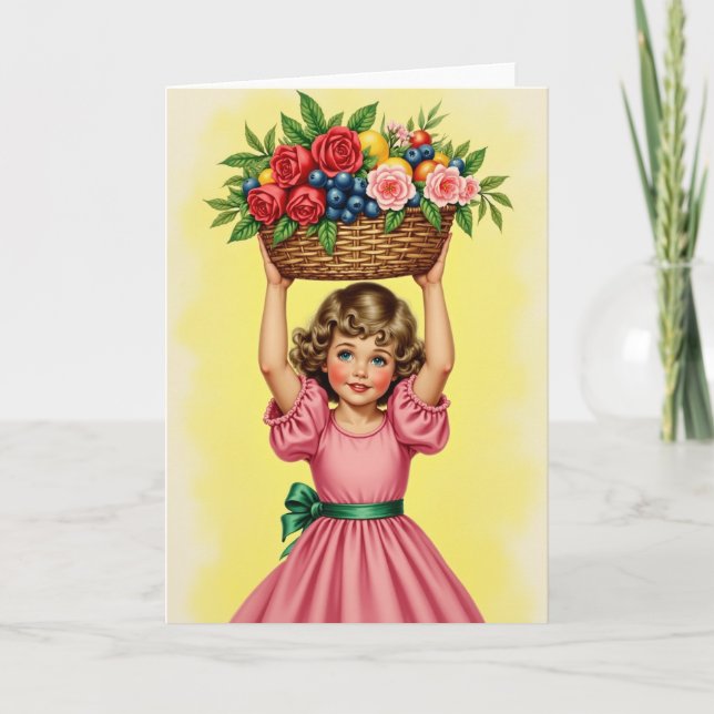 Golden Girl Harvest Basket Card (Front)