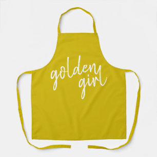Golden Girl Modern Gold Script Apron