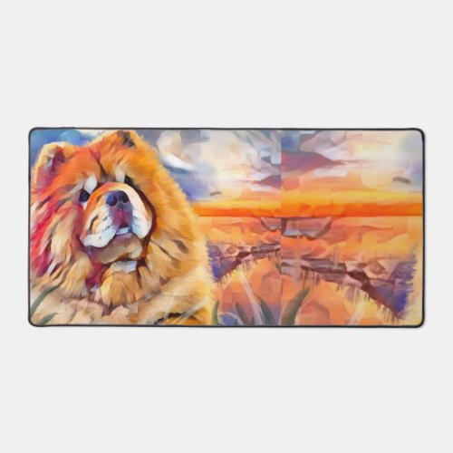 GOLDEN GIRL Rough red chowDesk Mat