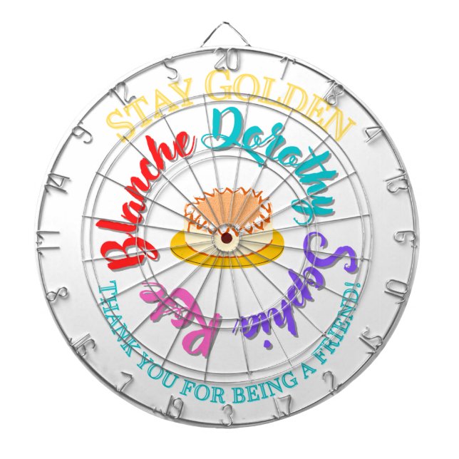 Golden Girls Cheesecake Stay Golden Typography Dart Board (Front)