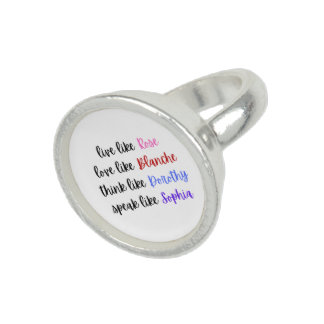 Golden Girls Life Wisdom Typography Ring