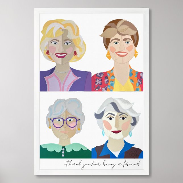 Golden Girls Original Artwork Print (Framed Front)