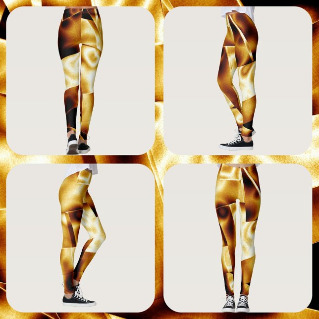 Golden Glam Bronze Modern Chic Leggings (Creator Uploaded)