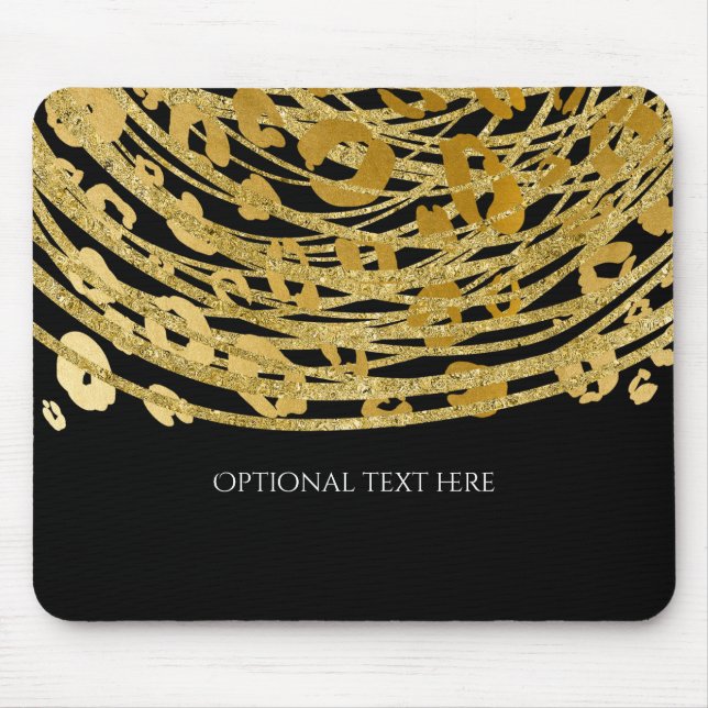 Golden Glam Cheetah Print Exotic Animal Print Mouse Pad (Front)