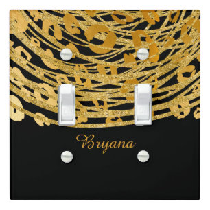 Golden Glam Cheetah Print Exotic Print Elegant Light Switch Cover