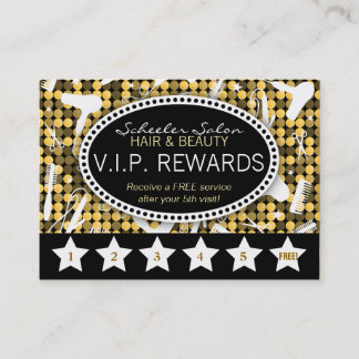 Golden Glam Custom Salon Loyalty Punch Card