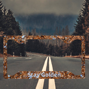 Golden Glam Glass Customizable License Plate Frame