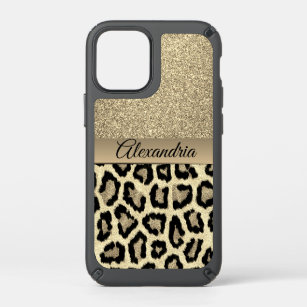 Golden Glam Leopard Print Speck iPhone 12 Mini Case