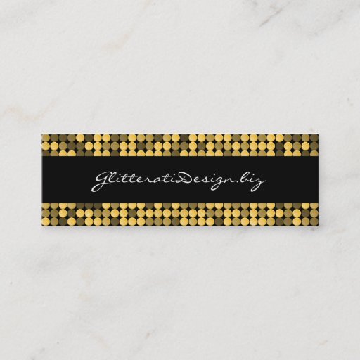 Customizable Golden Glam Skinny Bizcard Business Card