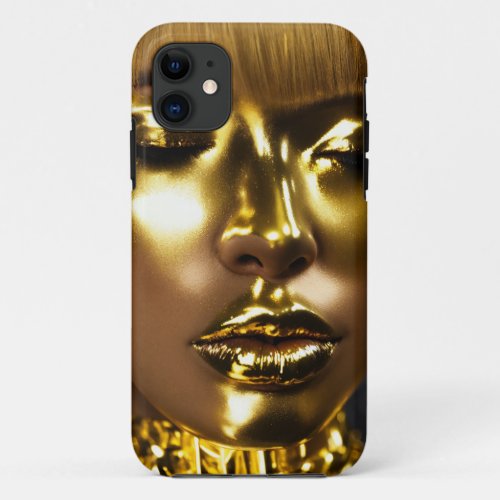 Golden Glamour iPhone Case with Gilded Sticker