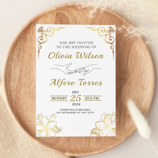 Golden Glamour Luxury Wedding Invitation (Creator Uploaded)