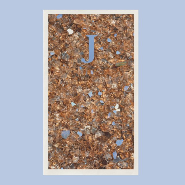 Golden Glass Bronze with Initials Paper Guest Towels (Creator Uploaded)