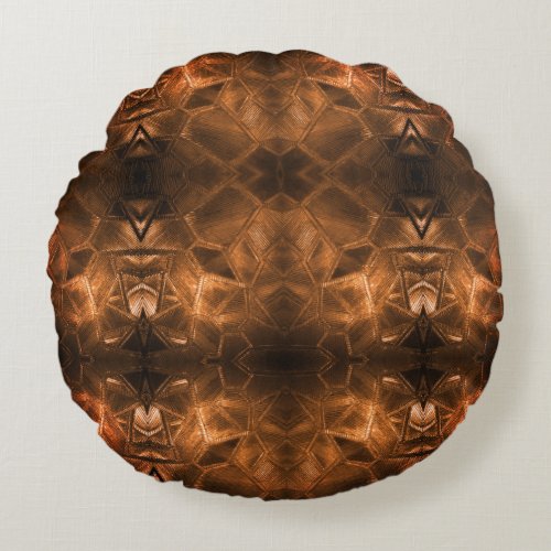 Golden Glass Handsome Warm Colors Texture Look Round Pillow