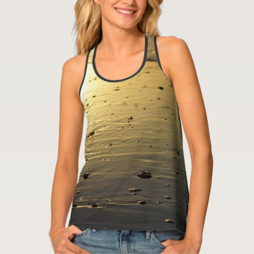 Golden Glassy Sand Beach Tank Top