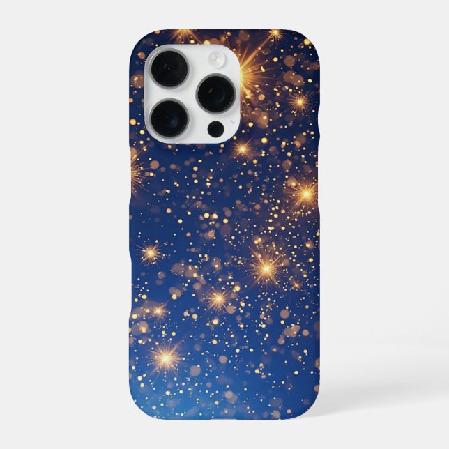 Golden Glitter and Sparkles iPhone Case (Back)
