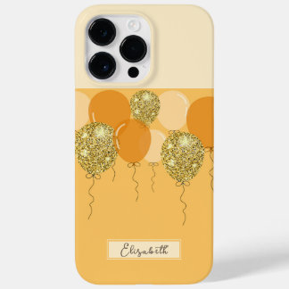 Golden glitter and yellow balloons Case-Mate iPhone 14 pro max case
