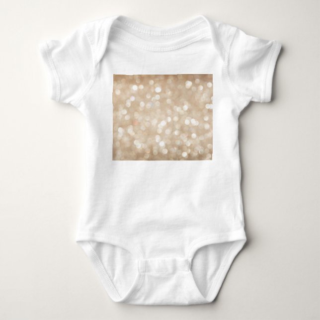 Golden glitter, blurred Christmas background. Baby Bodysuit (Front)