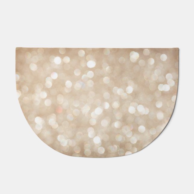 Golden glitter, blurred Christmas background. Doormat (Front)