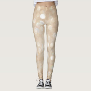 Golden glitter, blurred Christmas background. Leggings