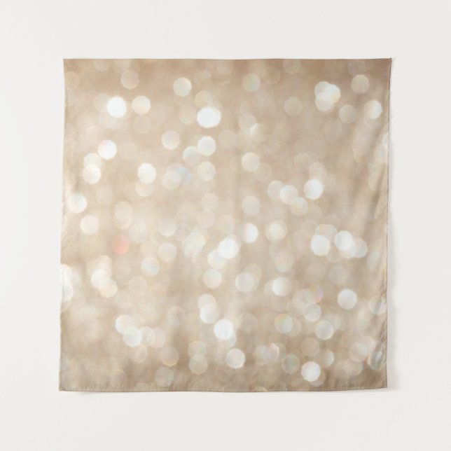 Golden glitter, blurred Christmas background. Tapestry (Front)