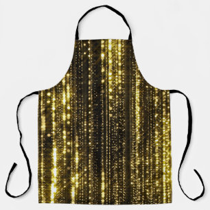 Golden Glitter: Bokeh Particles Background Apron