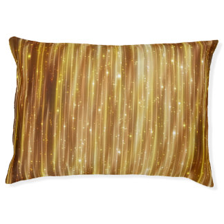 Golden Glitter: Bright Abstract Background. Pet Bed