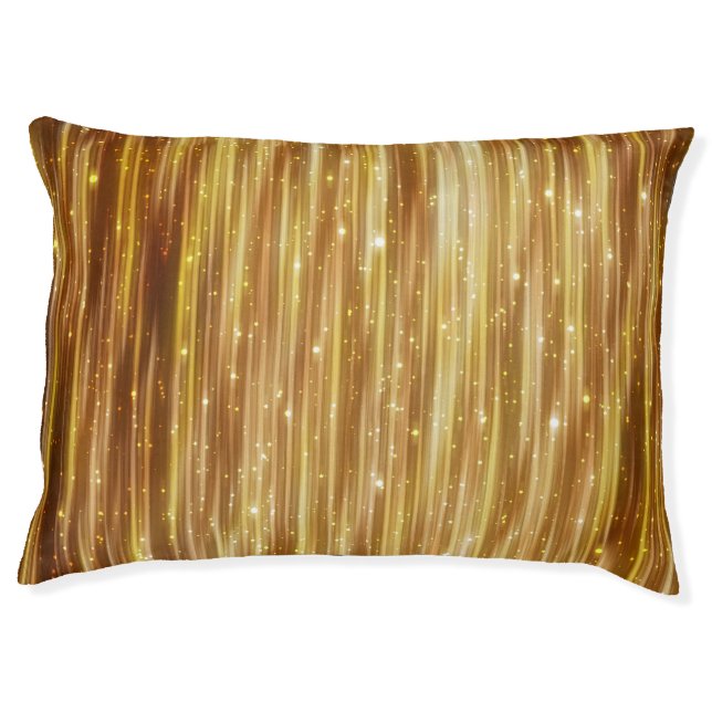 Golden Glitter: Bright Abstract Background. Pet Bed (Front)