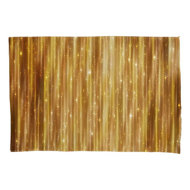 Golden Glitter: Bright Abstract Background. Pillow Case (Front)