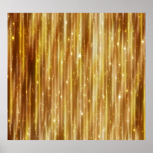 Golden Glitter: Bright Abstract Background. Poster
