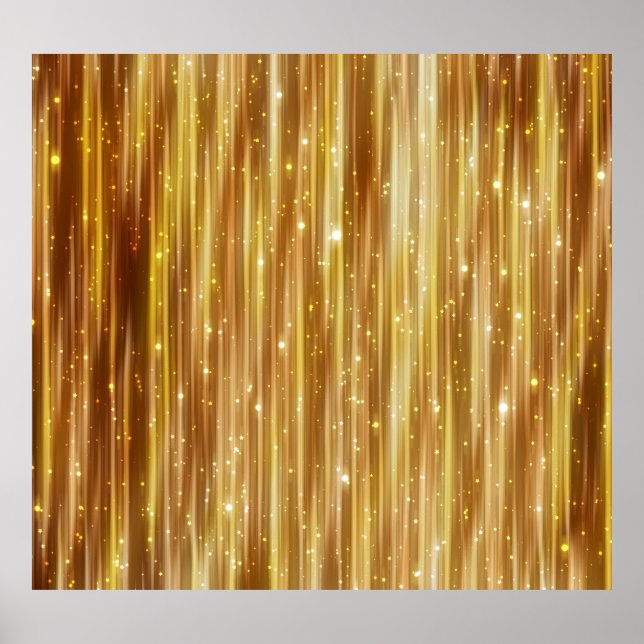 Golden Glitter: Bright Abstract Background. Poster (Front)