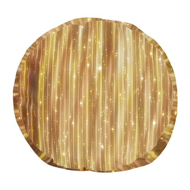 Golden Glitter: Bright Abstract Background. Pouf (Bottom)