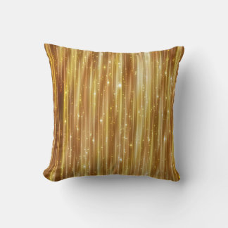 Golden Glitter: Bright Abstract Background. Throw Pillow