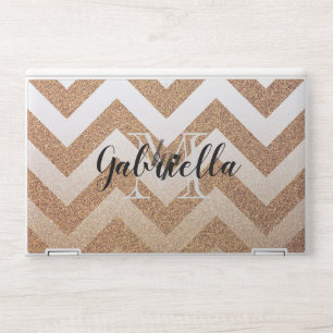 Golden Glitter Chevrons HP Laptop Skin