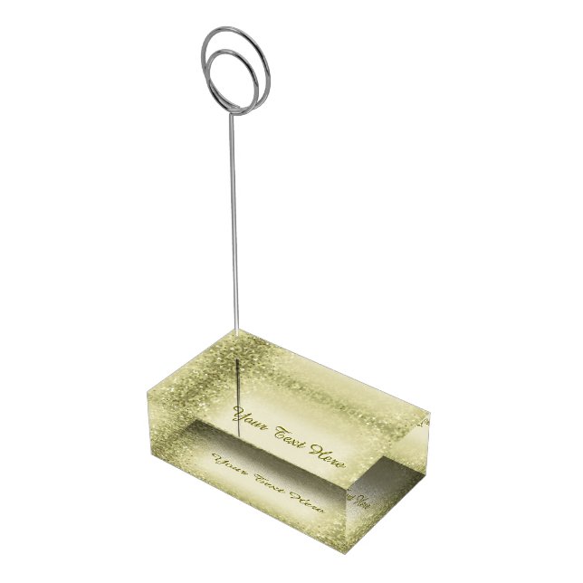 Golden Glitter Confetti Place Card Holder (Corner)
