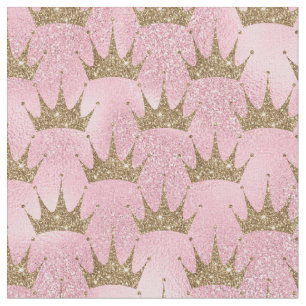 Golden Glitter Crown Fabric