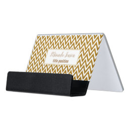 Golden Glitter Desk Business Card Holder