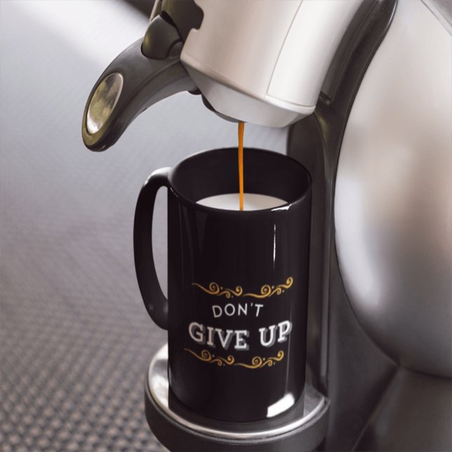 Golden Glitter Don't Give Up Mug - Motivational Gi (Creator Uploaded)