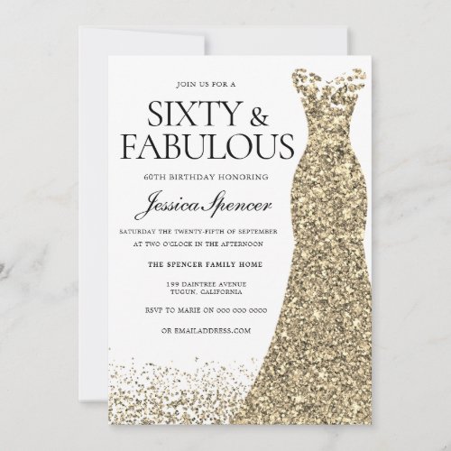Golden Glitter Dress Womans 60th Birthday Party
