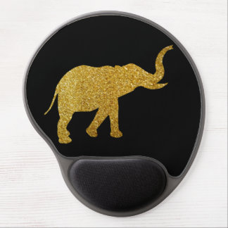 Golden Glitter Elephant Gel Mouse Pad