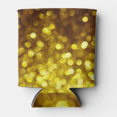 Golden glitter festive Christmas texture Can Cooler