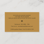 Golden Glitter Flower Vertical Business Cards (Back)