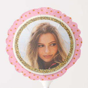 Golden GLITTER frame + Custom Photo Balloon